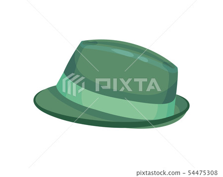 Green hat for men. Vector illustration on white background. 54475308
