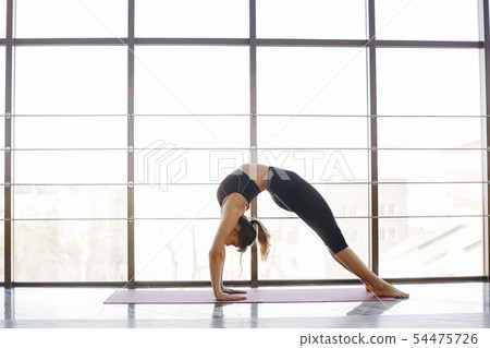 A beautiful girl is engaged in a gym 54475726