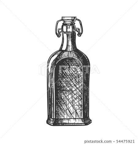Drawn Blank Whisky Bottle With Flip Cap Vector Drawn Blank Whisky Bottle With Flip Cap Vector 54475921
