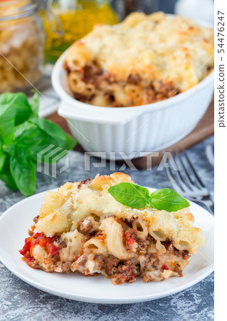 Macaroni casserole with ground beef, cheese 54476247