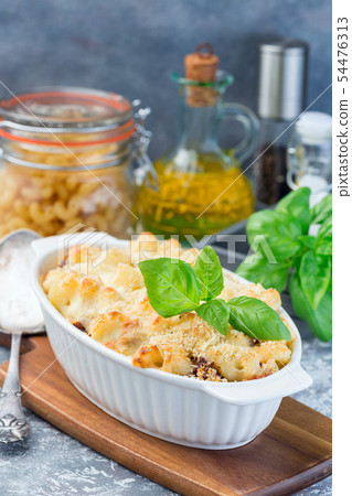 Macaroni casserole with ground beef, cheese Macaroni casserole with ground beef, cheese 54476313
