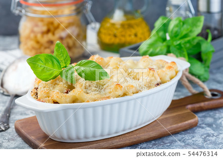 Macaroni casserole with ground beef, cheese Macaroni casserole with ground beef, cheese 54476314