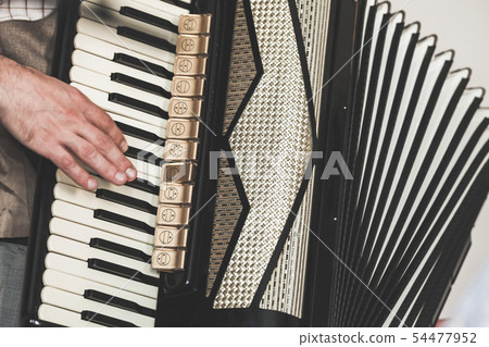 Live music background. Accordionist Live music background. Accordionist 54477952