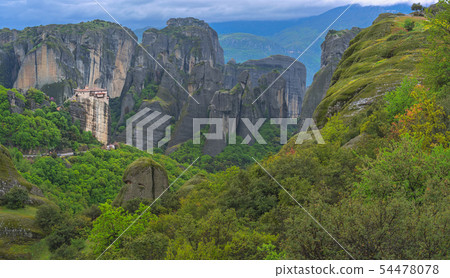 Panoramic view of Roussanou monastery Panoramic view of Roussanou monastery 54478078