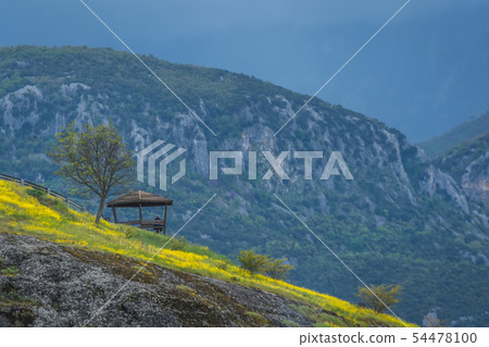 Scenic lookout on a hillside in Meteora Scenic lookout on a hillside in Meteora 54478100