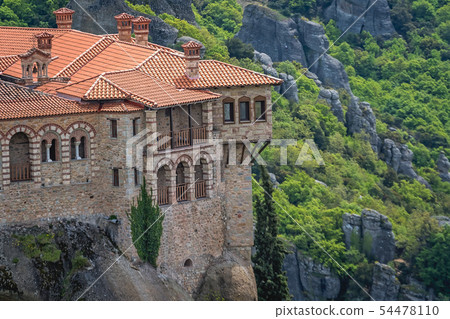 Red tiled rooftops of Monastery of Varlaam 54478110