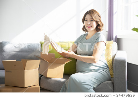 Beautiful asian pregnant woman's daily life 064 54479659