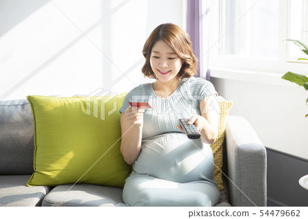 Beautiful asian pregnant woman's daily life 059 54479662