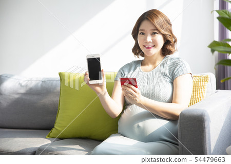 Beautiful asian pregnant woman's daily life 062 54479663