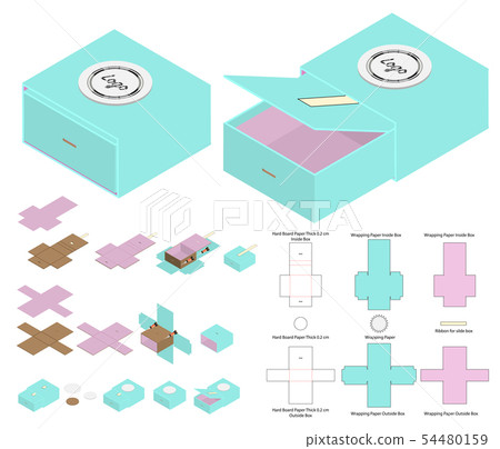 Box packaging die cut template design. 3d mock-up Box packaging die cut template design. 3d mock-up 54480159
