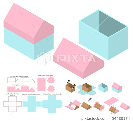 Box packaging die cut template design. 3d mock-up 54480174