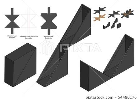 Box packaging die cut template design. 3d mock-up Box packaging die cut template design. 3d mock-up 54480176