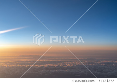 View of dark blue sky horizon in sun rise time 54481872