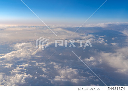 View of dark blue sky horizon in sun rise time 54481874