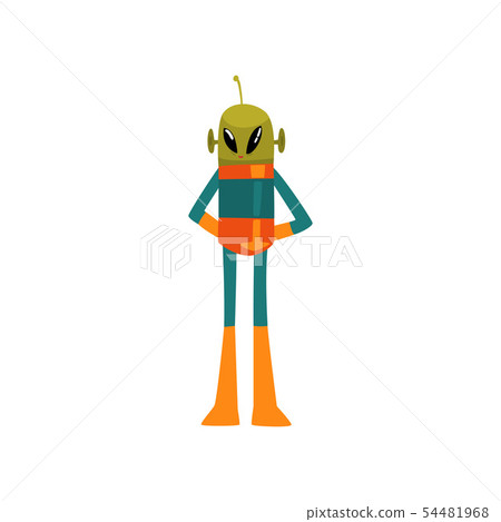 Funny Green Alien, Humanoid Cartoon Character... - Stock Illustration  [54481968] - PIXTA