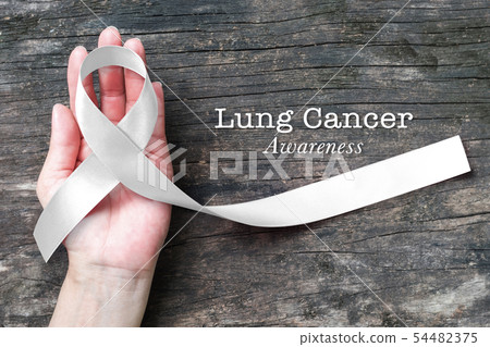 Lung cancer awareness month with white light pearl 54482375