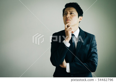 Troubled businessman Japanese male 54482796