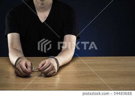 Handcuffed Men Copy Space Handcuffed Men Copy Space 54483688