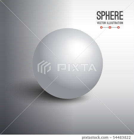3d sphere vector illustration in grey color. 3d sphere vector illustration in grey color. 54483822