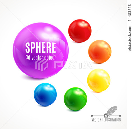 3d Sphere vector object in multicolor set 3d Sphere vector object in multicolor set 54483828