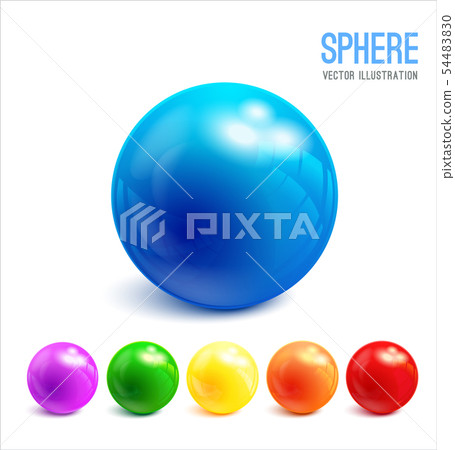 3d Sphere vector object in multicolor set 3d Sphere vector object in multicolor set 54483830