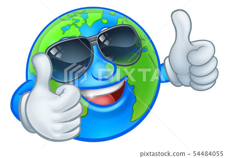 Earth Globe Shades Sunglasses Cartoon World Mascot Earth Globe Shades Sunglasses Cartoon World Mascot 54484055
