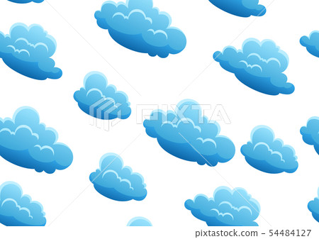 Seamless pattern with blue clouds. 54484127