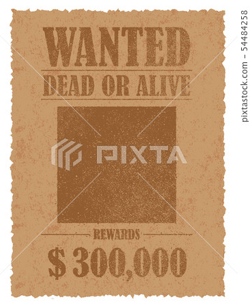 Fainted WANTED / order book / bounty template illustration 54484258