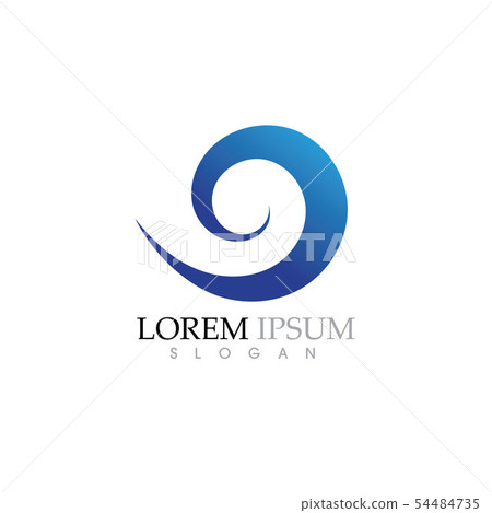 Water wave icon vector 54484735