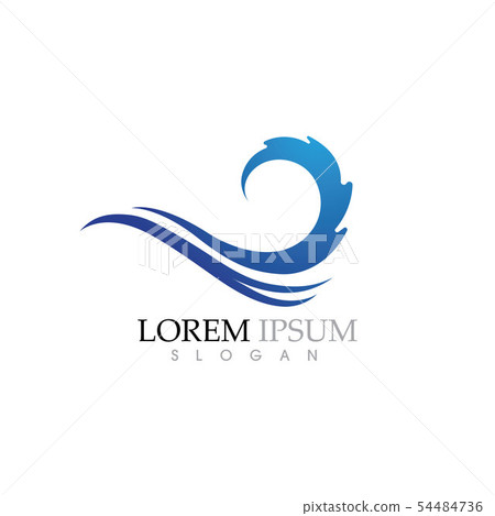 Water wave icon vector 54484736