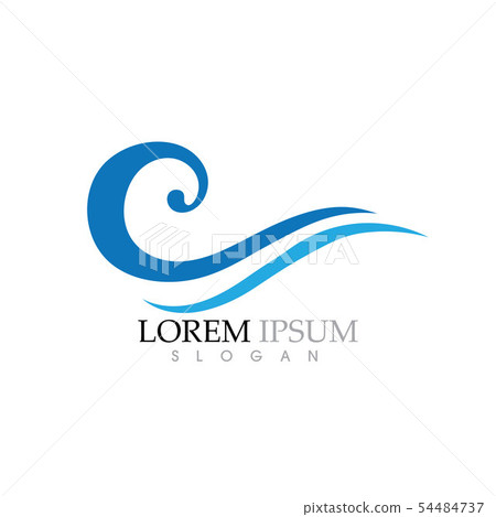 Water wave icon vector 54484737