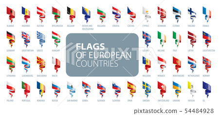 Set of flags of Europe. Vector illustration 54484928