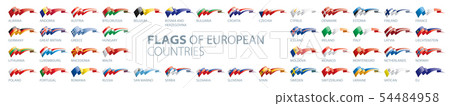 Set of flags of Europe. Vector illustration 54484958
