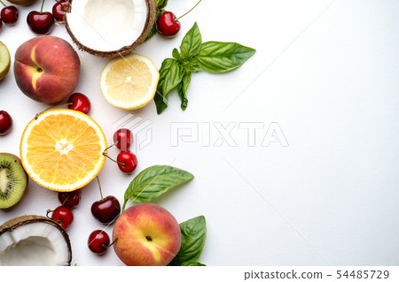 Summer vitamin food, various fruit and berries Summer vitamin food, various fruit and berries 54485729