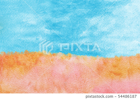 Autumn leaves and blue sky watercolor Autumn leaves and blue sky watercolor 54486187