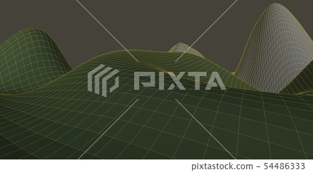 Abstract 3d wireframe terrain ,3d Illustration 54486333
