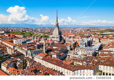 Turin aerial panoramic view, Italy 54486504