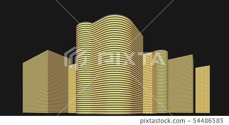 Panorama cityscape Sketch. Architecture sketch - 54486585