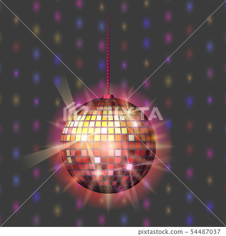 Disco ball discotheque music party night club dance equipment vector illustration. 54487037