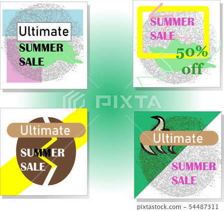 Modern promotion square web banner for social media mobile apps. Elegant sale and discount promo 54487311