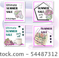 Modern promotion square web banner for social media mobile apps. Elegant sale and discount promo 54487312