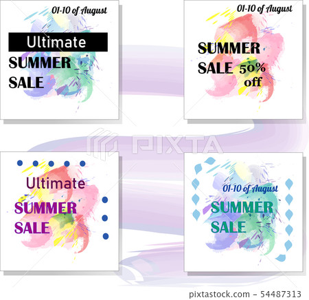 Modern promotion square web banner for social media mobile apps. Elegant sale and discount promo 54487313