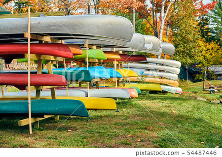 Kayak rack at autumn 54487446