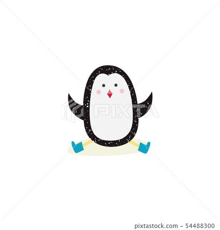 Cartoon penguin sitting and doing the splits Cartoon penguin sitting and doing the splits 54488300