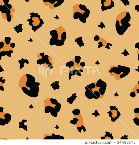 Leopard skin seamless pattern or animal fur spotted print vector illustration. Leopard skin seamless pattern or animal fur spotted print vector illustration. 54488573