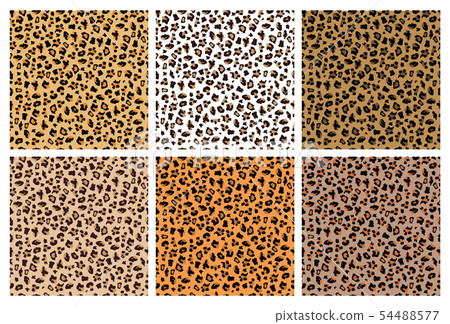 Set of leopard or jaguar seamless patterns or prints vector illustration. Set of leopard or jaguar seamless patterns or prints vector illustration. 54488577