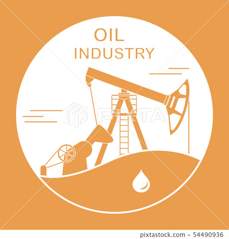 Oil industry equipment Pumpjack Vector 54490936
