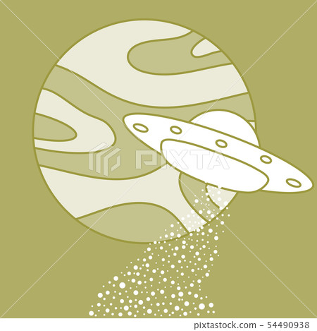 Vector Planet, Ufo flying spaceship.World UFO Day 54490938