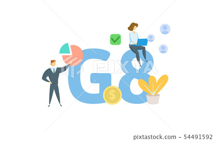 G8. Concept with keywords, letters and icons. Flat vector illustration. Isolated on white background G8. Concept with keywords, letters and icons. Flat vector illustration. Isolated on white background 54491592
