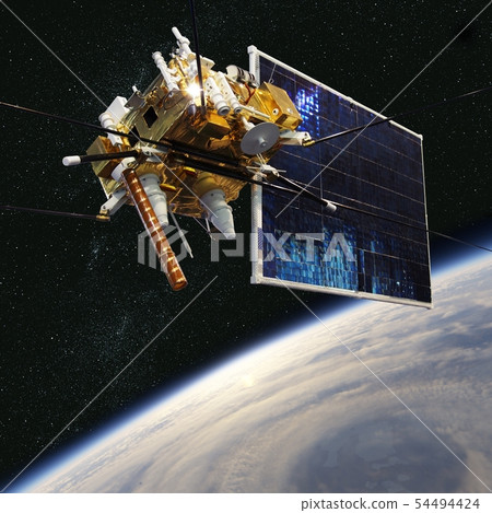 Modern meteorological satellite at the Earth orbit 54494424